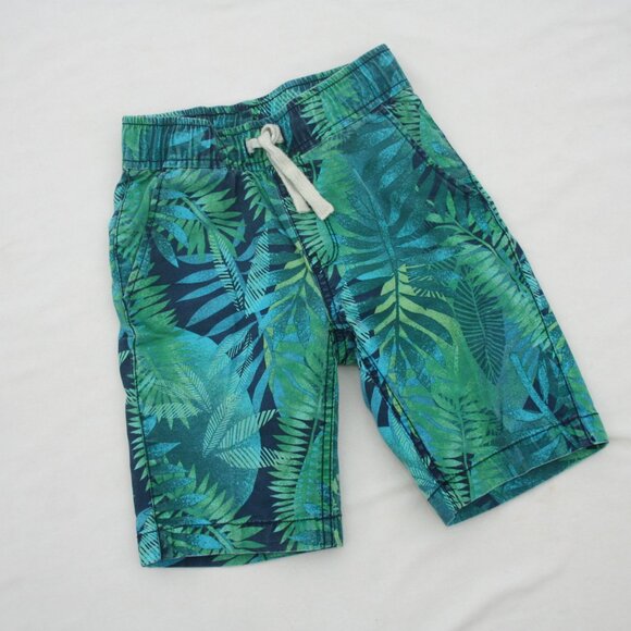 Boys 6 PALM LEAF SHORTS TROPICAL GREEN CHILDRENS PLACE STRETCH WAIST EUC - Picture 9 of 9